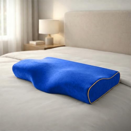Sleepsia Cervical Pillow for Neck Pain & Shoulder Pain Relief | 1-Year Warranty| Orthopedic Memory Foam Pillow, Cervical Pillow, Spondylitis-Ortho Neck Support Medical Pillow - Blue - Image 1