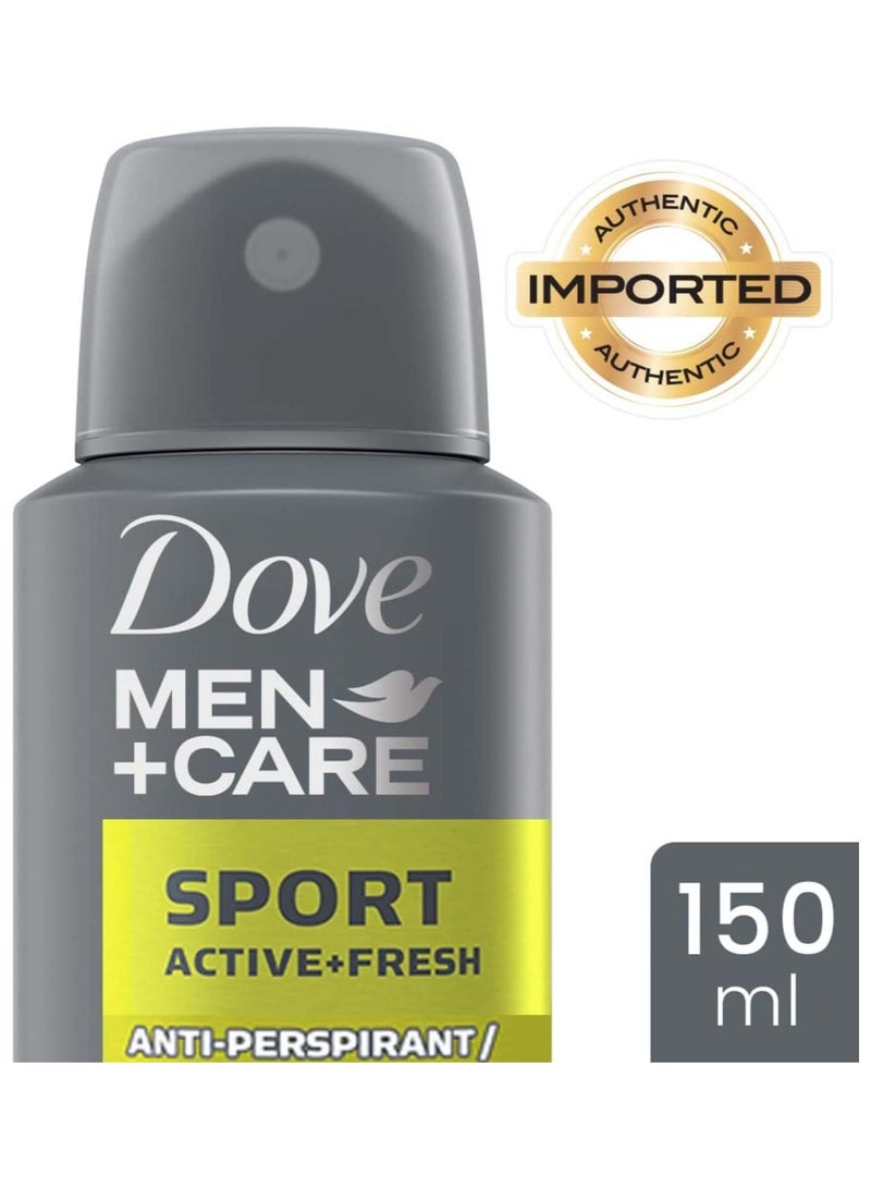 دوف بخاخ مزيل العرق للرجال بلس كير سبورت أكتيف آند فريش 150 مل (عبوة من 6 قطع) - Image 3