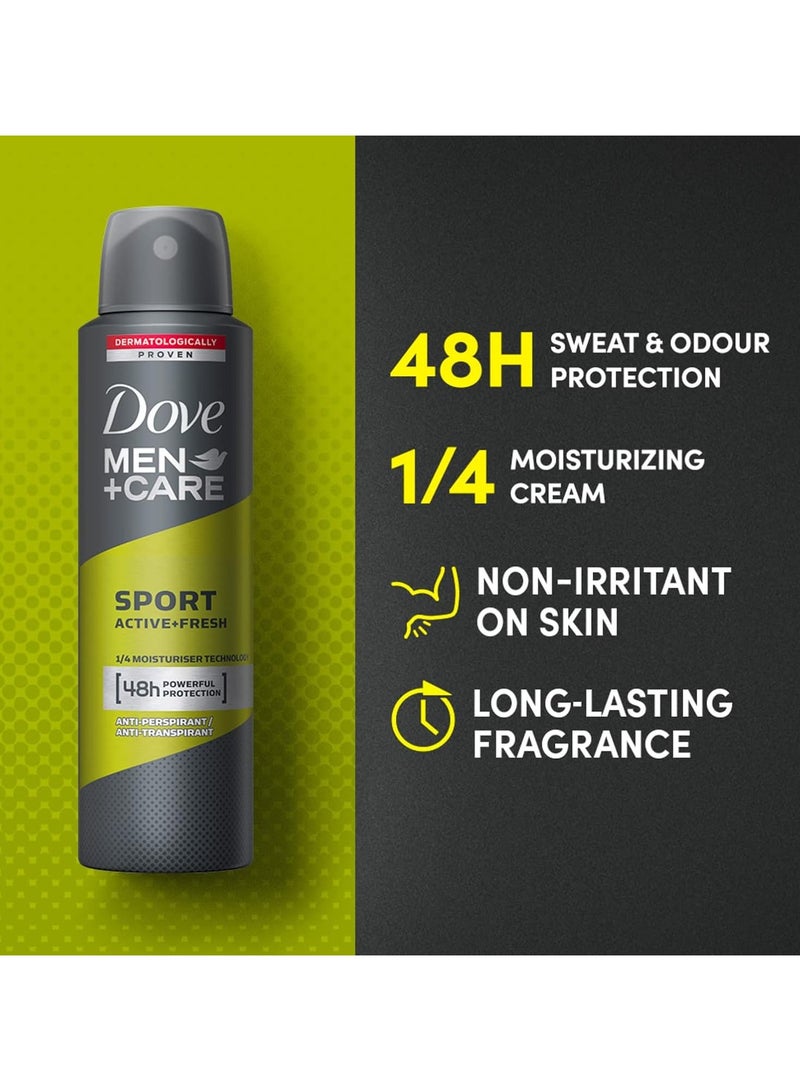 دوف بخاخ مزيل العرق للرجال بلس كير سبورت أكتيف آند فريش 150 مل (عبوة من 6 قطع) - Image 5