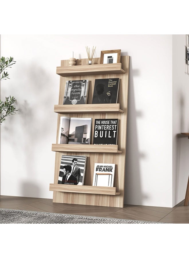 Magazine Rack Floor,Vertical Wooden Storage Stand for Organizers Book Newspaper File，Slot Multilayer Magazines Holder for Home Office(Black) 