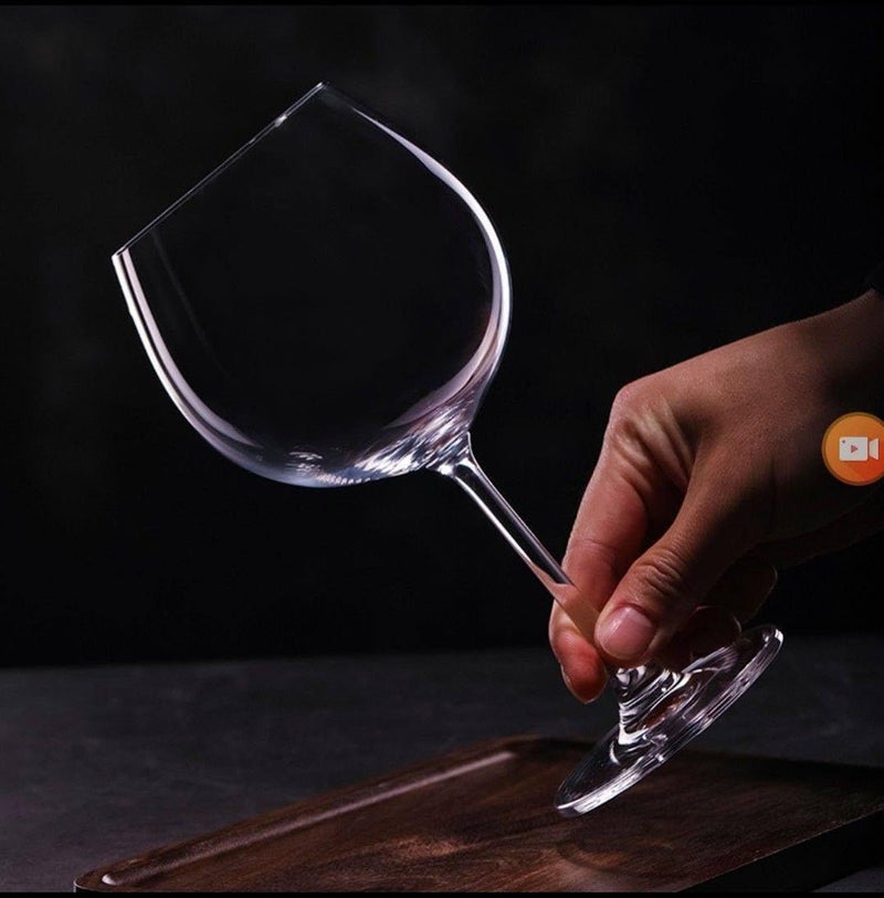 Balloon Wine Glasses Set, Clear Glass, Elegant Design with Round Base, 6 Pieces - Image 1