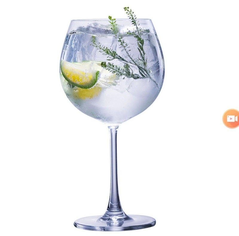 Balloon Wine Glasses Set, Clear Glass, Elegant Design with Round Base, 6 Pieces - Image 2