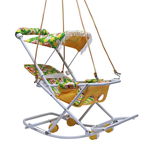 Maanit Stroller Cum Swing for Newborn Baby 0-3 Years Old Kids (Green) - Image 5