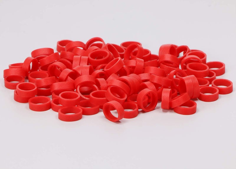 ONLYKXY 250 Pieces Red Silicone Cable Ties Data Lines Silicone Cord Ties Reusable Rubber Rings Power Cable Tie Straps Elasticity Coil Ring Rubber Bands - Image 4