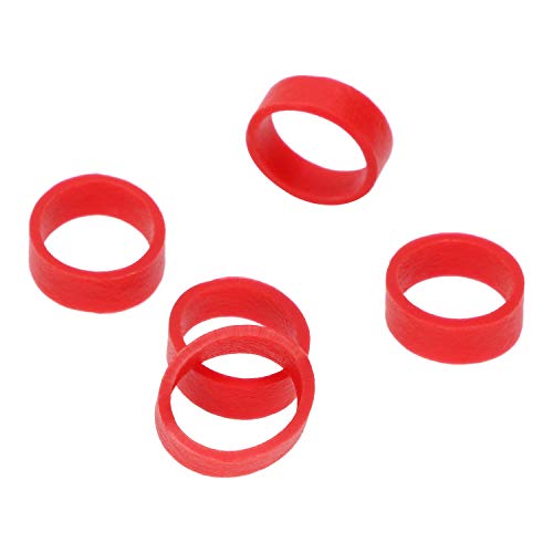 ONLYKXY 250 Pieces Red Silicone Cable Ties Data Lines Silicone Cord Ties Reusable Rubber Rings Power Cable Tie Straps Elasticity Coil Ring Rubber Bands - Image 1