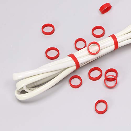 ONLYKXY 250 Pieces Red Silicone Cable Ties Data Lines Silicone Cord Ties Reusable Rubber Rings Power Cable Tie Straps Elasticity Coil Ring Rubber Bands - Image 3
