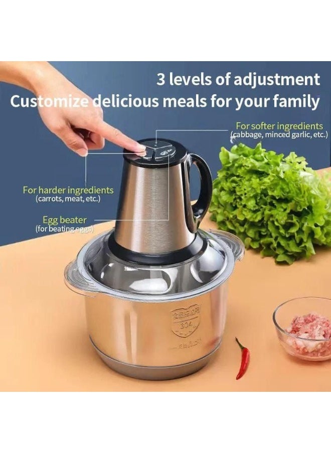 Generic - Electric Food Processor for Chopping and Mincing Vegetables and Meat 5 Blades Multi-Speed ​​Kitchen Chopper with 5L High Capacity and Efficiency R Lid - Image 1