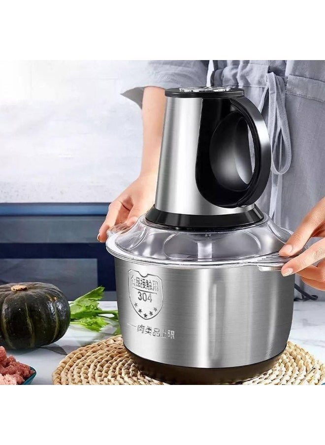 Generic - Electric Food Processor for Chopping and Mincing Vegetables and Meat 5 Blades Multi-Speed ​​Kitchen Chopper with 5L High Capacity and Efficiency R Lid - Image 1