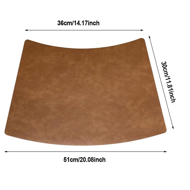 SvaTao Leather Round Table Washable Placemats, Thick Faux Leather Heat Resistant Wedge Table Placemat, Waterproof Non-Slip Easy to Clean Place mat for Kitchen Coffee Dining Room Table Set of 6 - Image 2