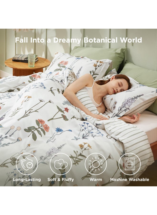 Bedsure Bedsure Comforter Set Queen Size - Floral Bedding Comforter Set, 3 Pieces, 1 Soft Comforter and 2 Pillow Shams  - Image 1
