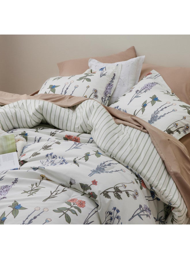Bedsure Bedsure Comforter Set Queen Size - Floral Bedding Comforter Set, 3 Pieces, 1 Soft Comforter and 2 Pillow Shams  - Image 4