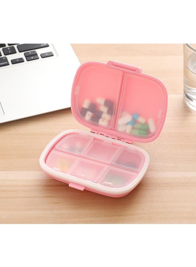 8 grids organizer container for tablets travel pill box with Seal ring Small box for tablets Wheat straw container for medicines (PINK)  - Image 3
