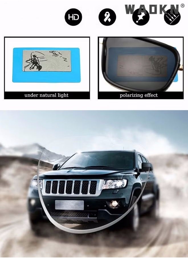 WAOKN - Men's Rectangular Sunglasses Polarized Lenses UV400 Protection Aluminum Magnesium Alloy Arms with Glasses Case for Shopping Driving Riding Trekking,Driving Cycling Outdoor (Golden Black) - Image 1