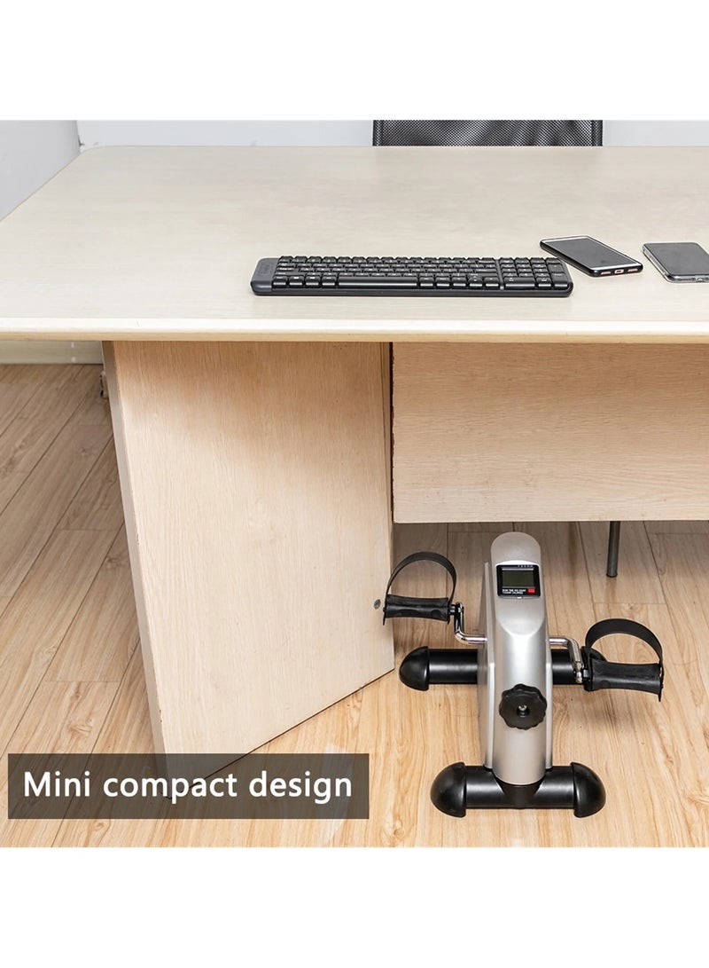 Arabest Under Desk Bike Pedal Exerciser with LCD Display - Portable Mini Exercise Bike for Seniors, Anti-Skid Mat & Adjustable Resistance, Compact Design for Arm/Leg Workout at Home/Office - Image 4