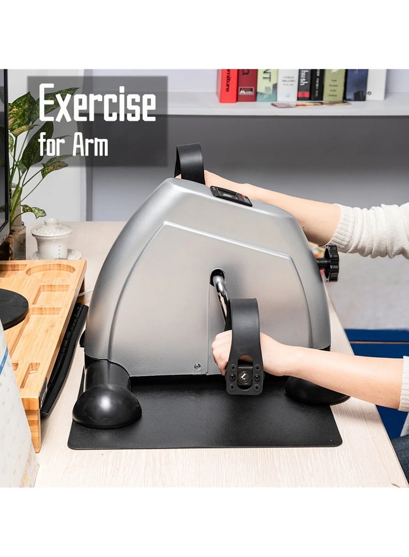 Arabest Under Desk Bike Pedal Exerciser with LCD Display - Portable Mini Exercise Bike for Seniors, Anti-Skid Mat & Adjustable Resistance, Compact Design for Arm/Leg Workout at Home/Office - Image 5
