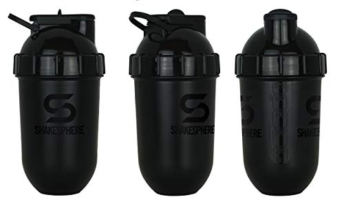 SHAKESPHERE Shaker Bottle - 24oz Leak-Proof Protein Shaker Bottle for Pre Workout, Smoothie and Powder Drink Mixes, No-Blade Mixer for Gym, BPA-Free, Easy Clean & Easy to Carry (Glossy Black) - Image 3