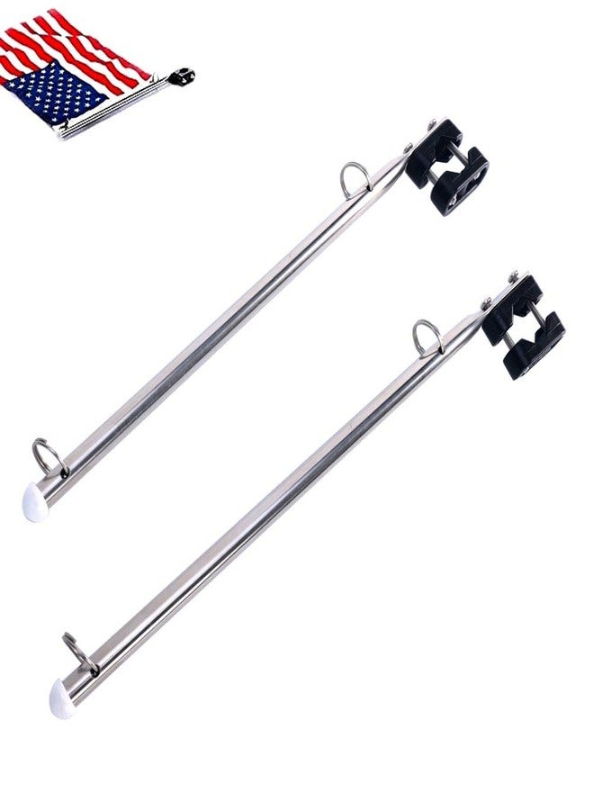 COC-LF 2Pcs Adjustable Stainless Steel Rail Mount Boat Pulpit Staff (2/3" - 1 1/4"), Boat Yacht Marine Flag Pole - Image 1