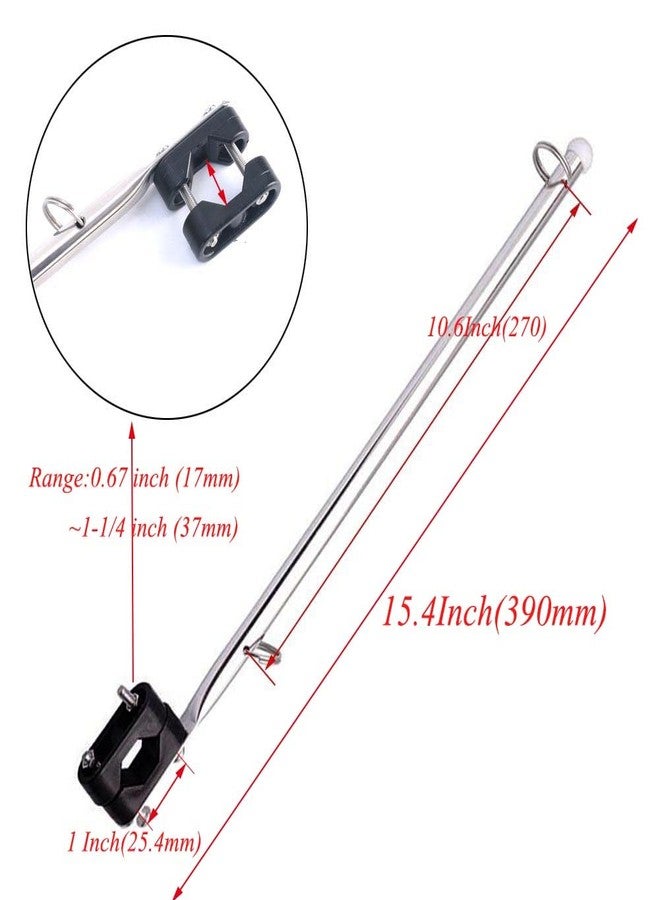 COC-LF 2Pcs Adjustable Stainless Steel Rail Mount Boat Pulpit Staff (2/3" - 1 1/4"), Boat Yacht Marine Flag Pole - Image 2