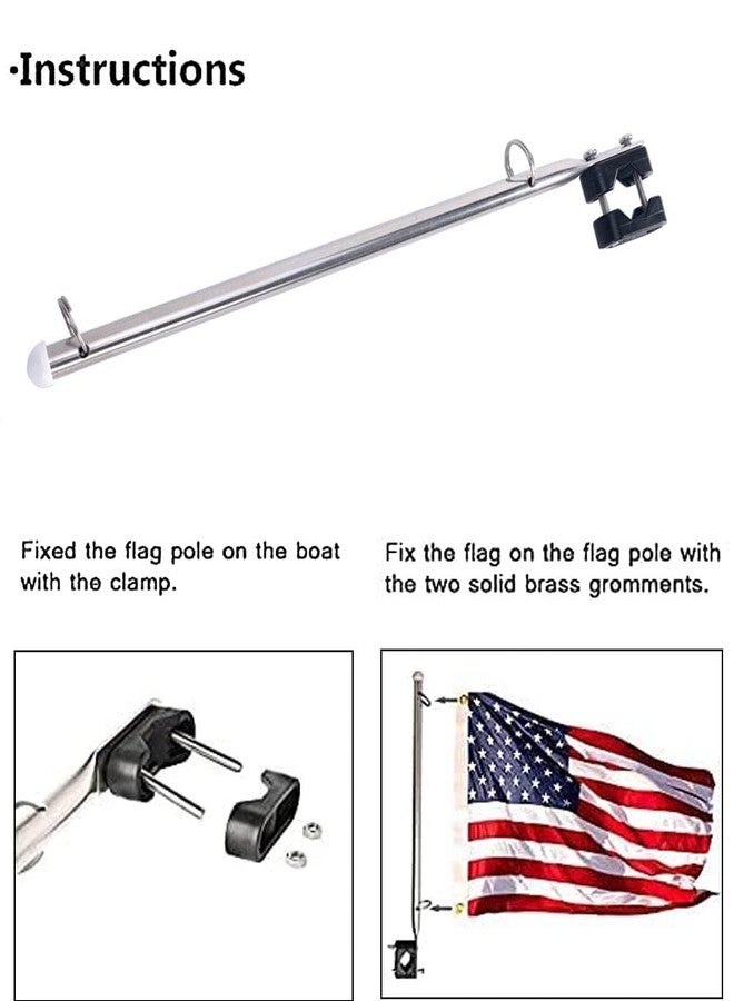 COC-LF 2Pcs Adjustable Stainless Steel Rail Mount Boat Pulpit Staff (2/3" - 1 1/4"), Boat Yacht Marine Flag Pole - Image 3