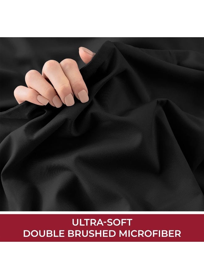 Mellanni Queen Fitted Sheet  Iconic Collection Bedding Sheets with up to 16 inch Deep Pocket  Soft  Cooling  Fade  Stain Resistant  1 PC Queen Black - Image 2