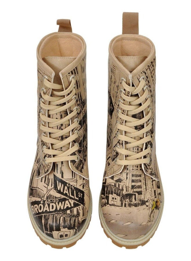 Dogo Women's Vegan Leather Beige Long Boots - One Way Only Design. - Image 2