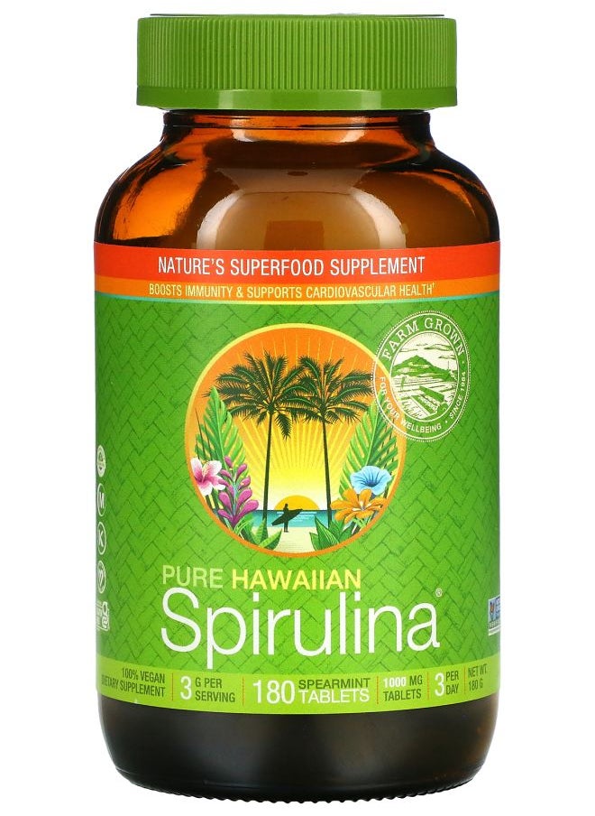 Nutrex Hawaii Pure Hawaiian Spirulina Spearmint 1000 mg 180 Tablets 