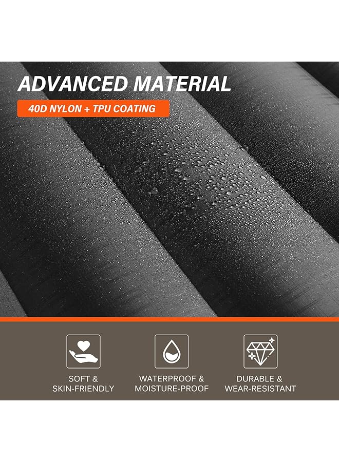 TOBTOS Self Inflating Camping Sleeping Pad With Pillow Thick 6 Inch Ultralight Sleeping Pad With Built In Pump Lightweight Sleeping Mat For Camping Backpacking Hiking Tent (Grey)  - Image 5