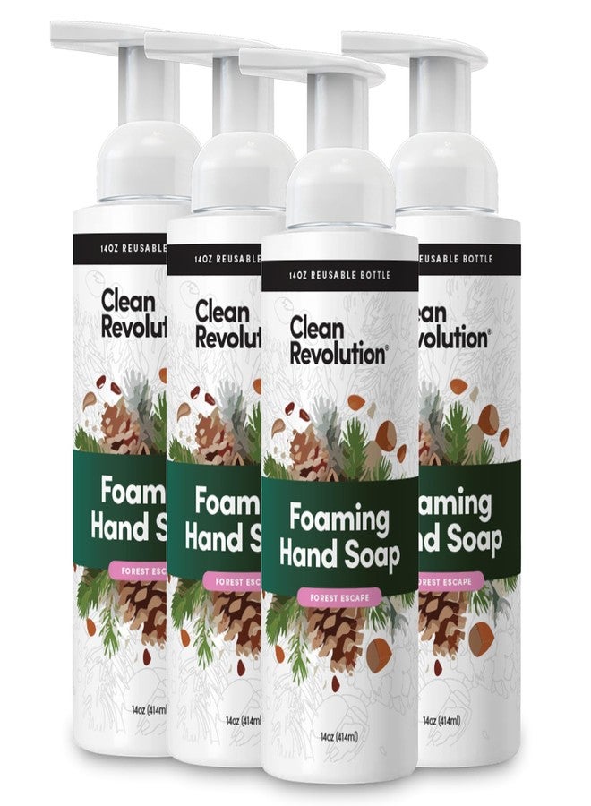 Clean Revolution Foaming Hand Soap Refill with Real Essential Oils, Moisturizing Sulfate-Free Hand Soap, Ready-to-Use Foam Soap Refill for Kitchen & Bathroom (Forest Escape) 14 oz, Pack of 4 - Image 1