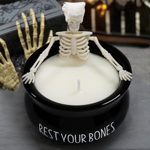 ORIENTAL CHERRY Halloween Decorations Indoor - Vintage Halloween Skeleton Candles Decor Gifts - Cute Farmhouse Gothic Party Birthday Candle Decoration Centerpieces for Table Home Room Mantel Office Kitchen - Image 2