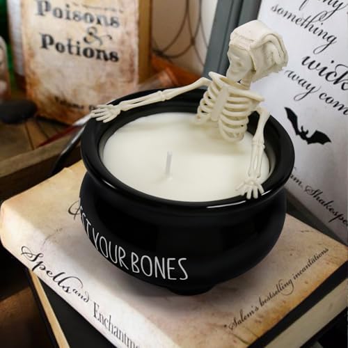 ORIENTAL CHERRY Halloween Decorations Indoor - Vintage Halloween Skeleton Candles Decor Gifts - Cute Farmhouse Gothic Party Birthday Candle Decoration Centerpieces for Table Home Room Mantel Office Kitchen - Image 5