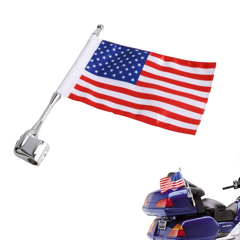 Generic E-most Espear Motorcycle Antenna Flag for Harley Yamaha XL 883 1200 X 48 Honda Gold Wing GL1800 Adjustable Angle Luggage Flagpoles fit 1.7cm/0.66inch Antenna Mount Luggage Rack Flag Mounts  - Image 1