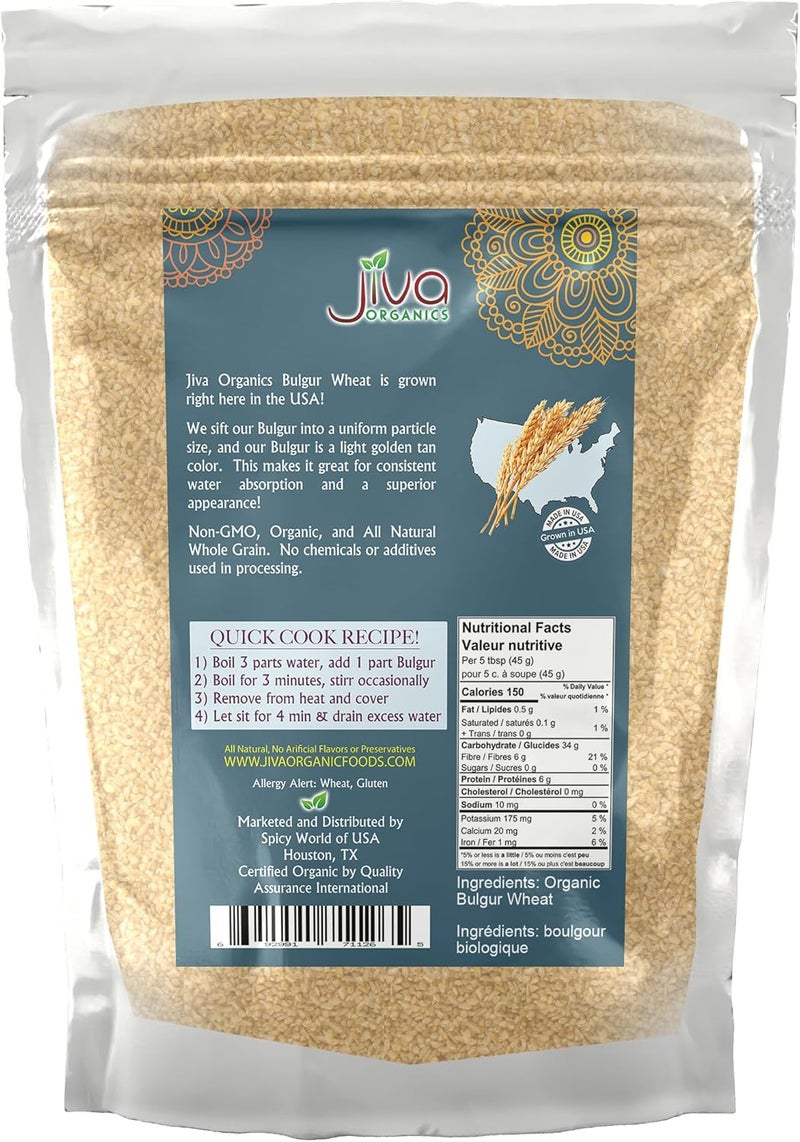 Jiva Organics Organic Bulgur Wheat Fine #1 - 2 LB - Image 2