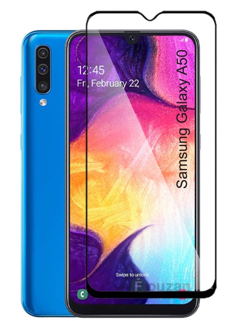 Samsung Galaxy A50 - Tempered Glass Screen Protector - Delicate Touch , Higher Transparency , Easy to Install ,Anti-scratch and Bubble-free Screen Protector - Black