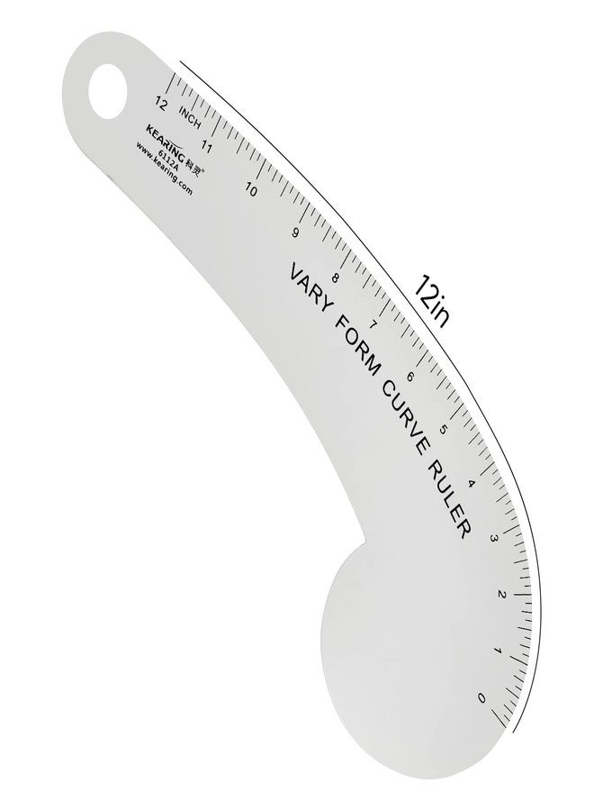 Kearing Vary Form Curve Ruler 12“ French Curve Ruler for Pattern Making, Aviation Aluminum Hip Curve Ruler for Measuring Sewing - Image 2