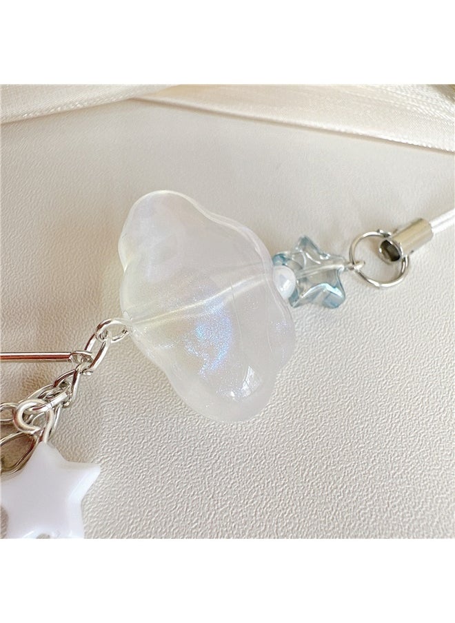 yongsheng Brilliant Sky Phone Lanyard Charm transparent cloud lanyard, Aesthetic Cute Charm Straps Cell Phone Pendants Accessories with Star Heart for Bag Keychain Camera Wallet Decor  - Image 5