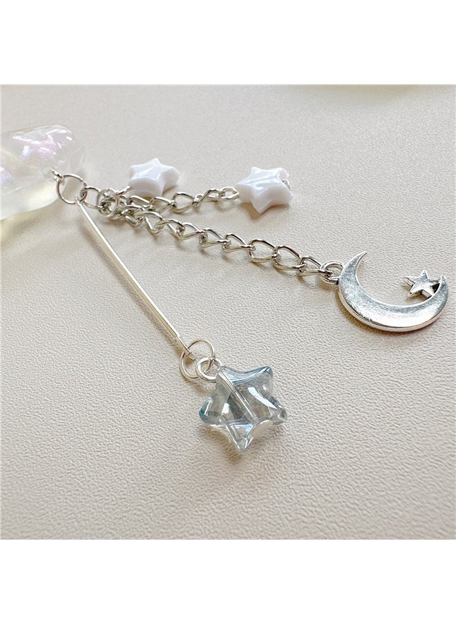yongsheng Brilliant Sky Phone Lanyard Charm transparent cloud lanyard, Aesthetic Cute Charm Straps Cell Phone Pendants Accessories with Star Heart for Bag Keychain Camera Wallet Decor  - Image 4