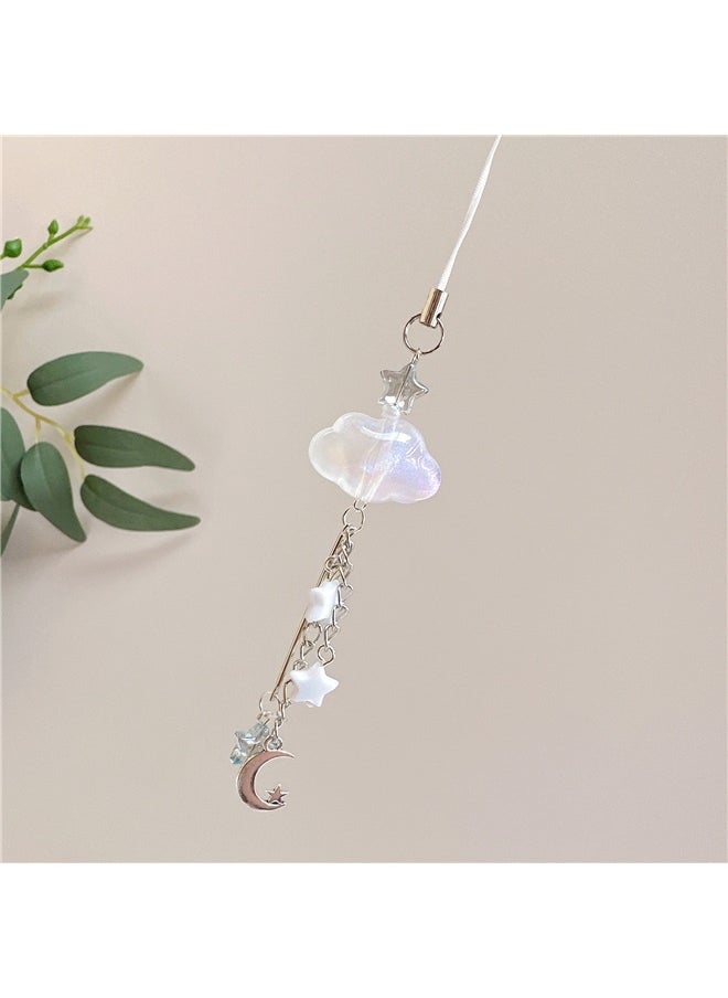 yongsheng Brilliant Sky Phone Lanyard Charm transparent cloud lanyard, Aesthetic Cute Charm Straps Cell Phone Pendants Accessories with Star Heart for Bag Keychain Camera Wallet Decor  - Image 3