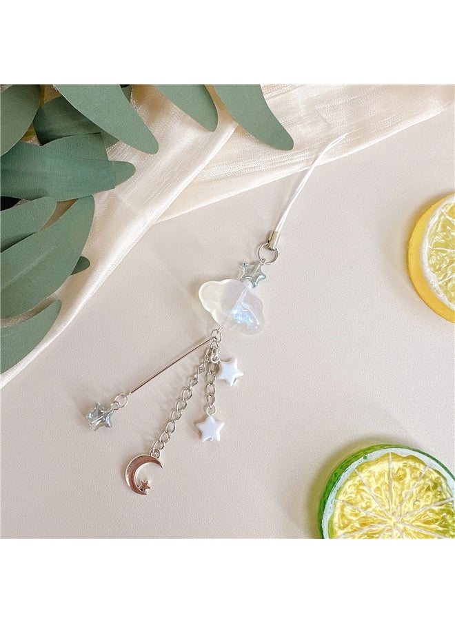 yongsheng Brilliant Sky Phone Lanyard Charm transparent cloud lanyard, Aesthetic Cute Charm Straps Cell Phone Pendants Accessories with Star Heart for Bag Keychain Camera Wallet Decor  - Image 2