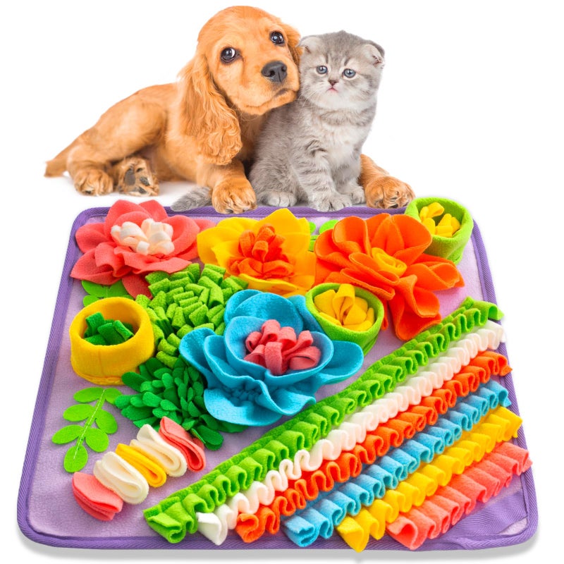 Oliumt Snuffle Mat for Dogs Sniff Mat Slow Feeding Mat for Small Pets Cats Rabbits Help Stress Relief and Training Stimulate Your Pets Foraging Skills Purple - Image 2