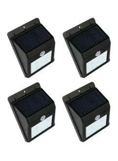 SHOPI 4-Piece Solar Motion Light White, night sensor light 11x11centimeter 