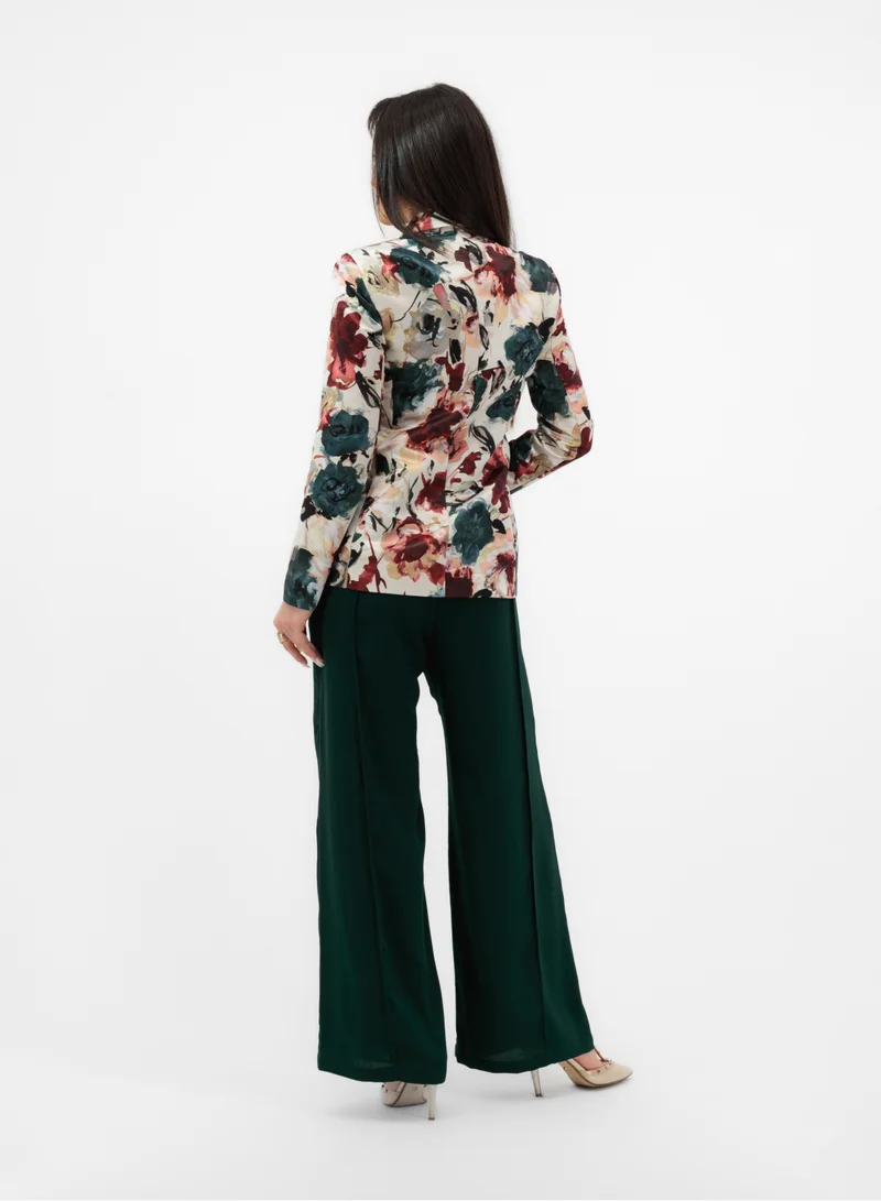 لا لي لي بليزر بنقوش الزهور