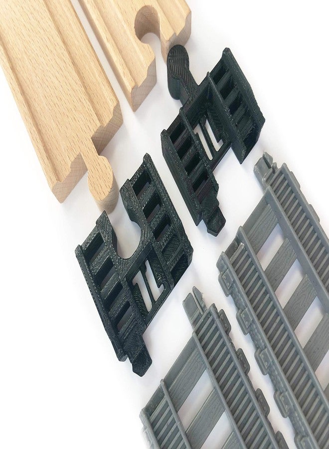 TrainLab.com Adapters, Compatible with Thomas & Friends Trackmaster Gray 2014 and Wooden Railway Tracks, Essential Trackmaster and Wooden Track Accessories (2pc) (Black) - Image 2