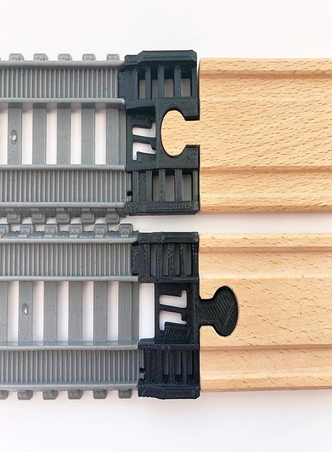 TrainLab.com Adapters, Compatible with Thomas & Friends Trackmaster Gray 2014 and Wooden Railway Tracks, Essential Trackmaster and Wooden Track Accessories (2pc) (Black) - Image 3