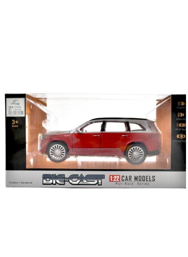 Toy Box Die-Cast Model Car With Light And Sound Pull Back Zinc Alloy Toy Car for Kids 