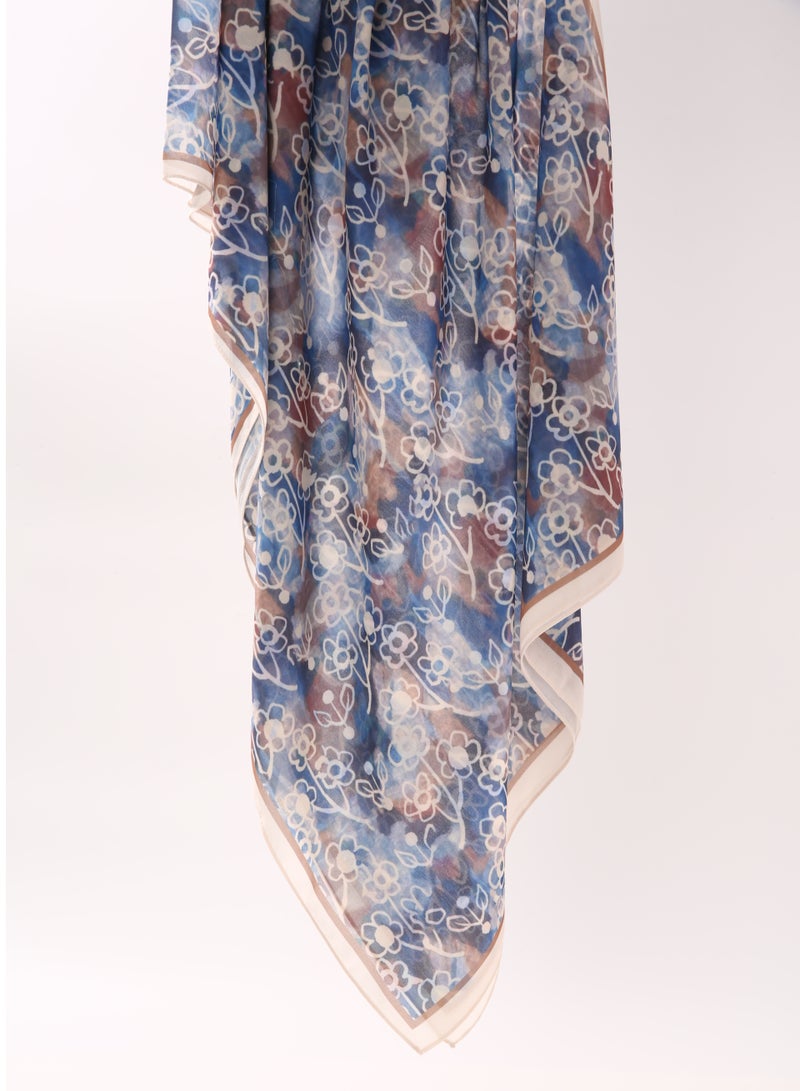 ShineShe Ladies Hijab Small Flower Printed Chiffon Bubble Scarf - Image 1