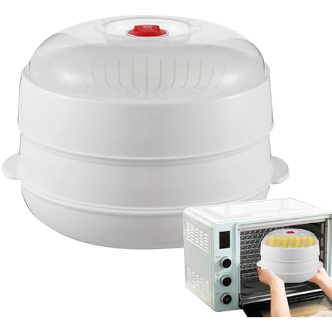 جهاز طهي بالبخار للخضراوات في الميكروويف مع غطاء وصينية، جهاز طهي بالبخار للخضراوات في المطبخ، وعاء تسخين للأطباق، وجبات، طبخ، زلابية، معكرونة، ذرة، لحم مقدد، بطاطس، لحم - Image 1