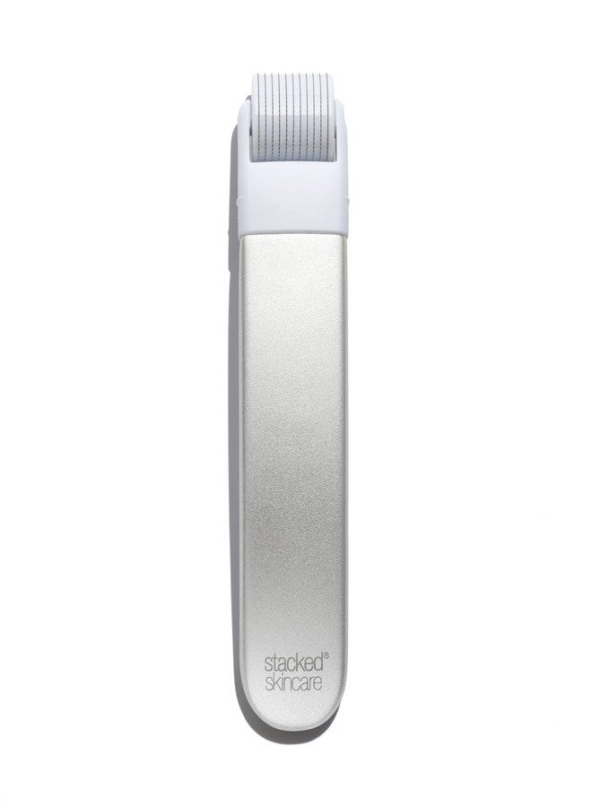 StackedSkincare Microneedling Roller with Replaceable 0.2mm Stainless Steel Needle Head - Gentle Micro Needle Roller for Face, Scalp & Body - Ergonomic Aluminum Handle for Smooth, Even, Radiant Skin - Image 1
