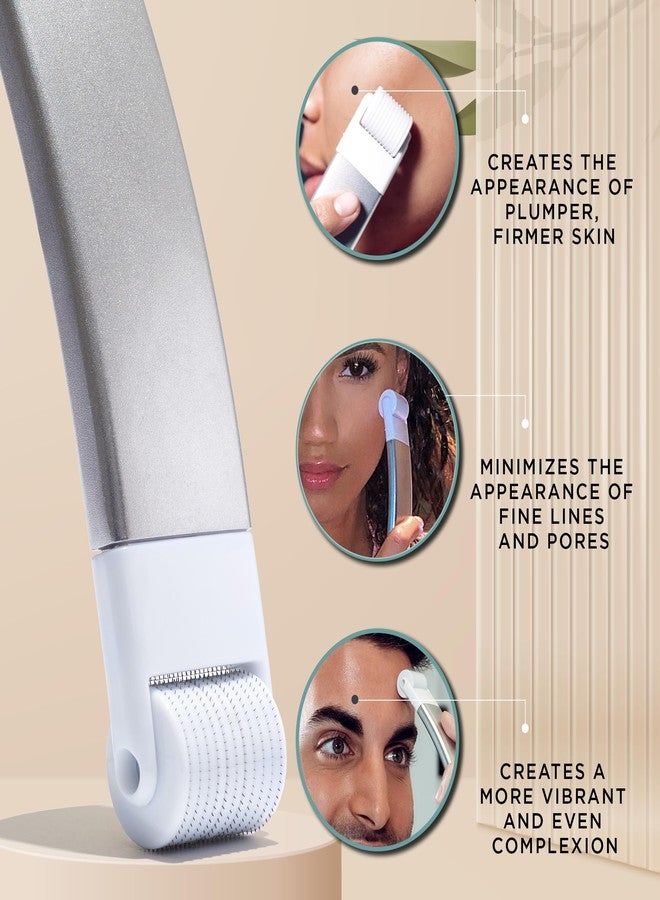 StackedSkincare Microneedling Roller with Replaceable 0.2mm Stainless Steel Needle Head - Gentle Micro Needle Roller for Face, Scalp & Body - Ergonomic Aluminum Handle for Smooth, Even, Radiant Skin - Image 4