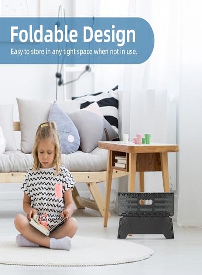 Cocoarm Folding Step Stool Step Stool Holds Up to 300 lb Plastic Foldable Step Stools Non Slip with Carry Handle Collapsible Stool for Kitchen, Bathroom or Bedroom - Image 3