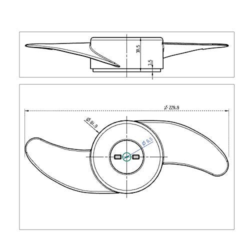 U-BCOO Power Prop Kit 2-Blades (3 in Diameter) Electric Trolling Motor outboard/propeller for 32lb, 46lb, 40lb - Image 4